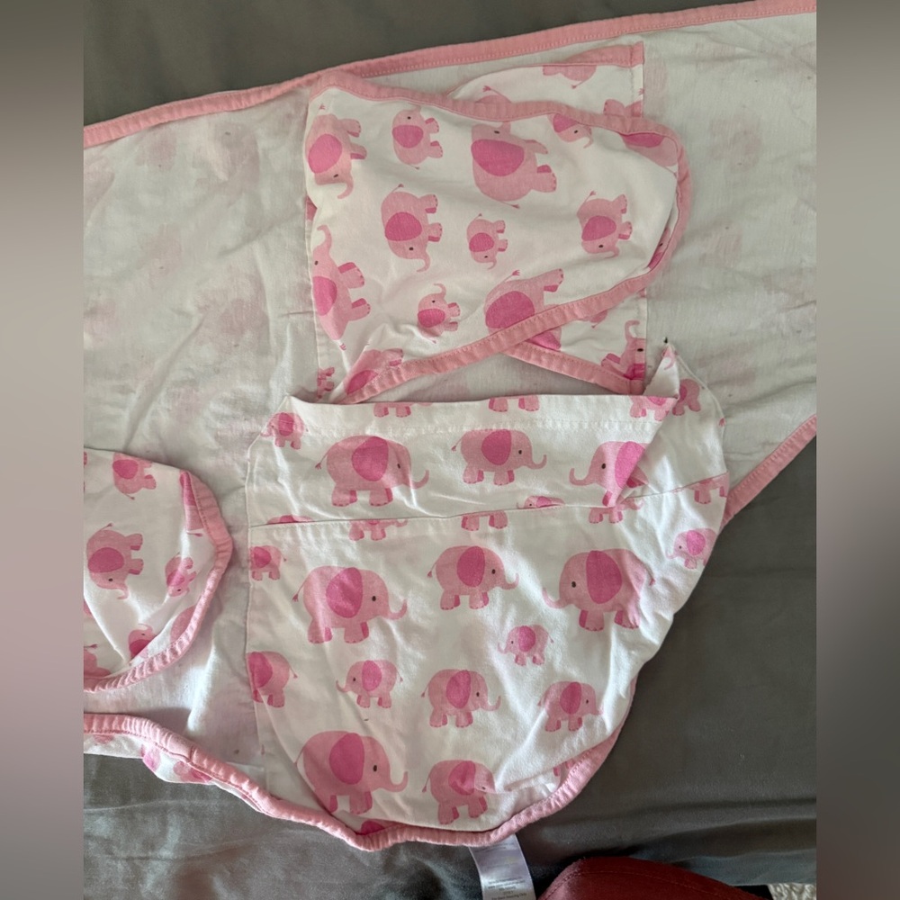 Pink Elephant Baby swaddle